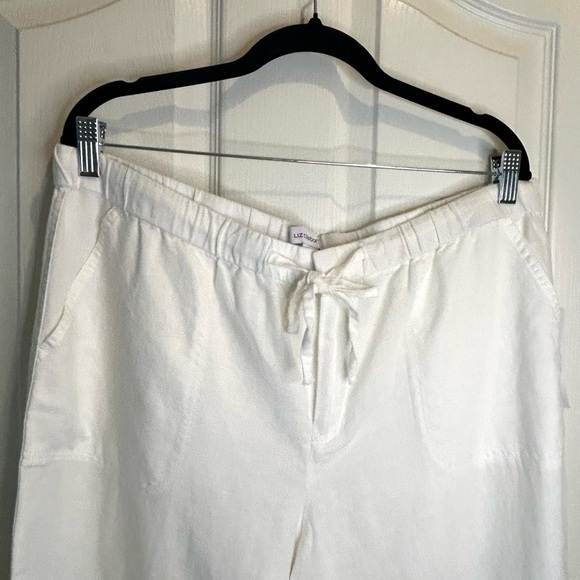 🤍”Liz Claiborne” NWT Women’s White Linen/Cotton Blend Pants w/ Pockets🤍 - Picture 3 of 13
